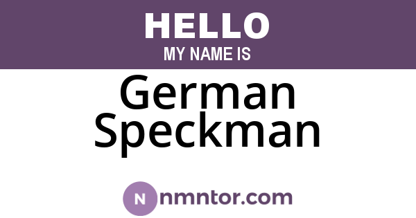 German Speckman