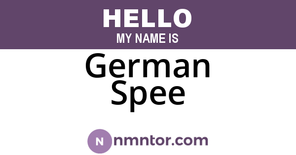 German Spee