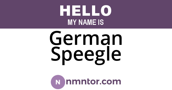 German Speegle