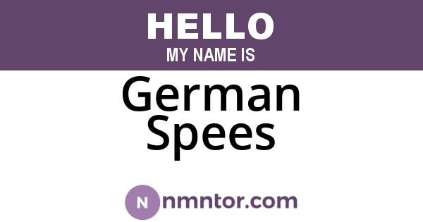German Spees