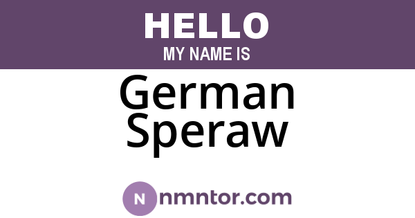 German Speraw