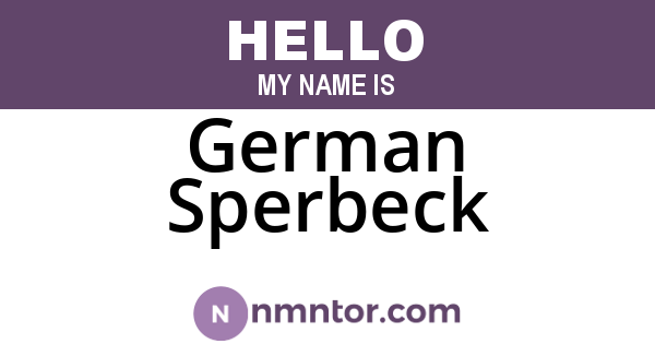 German Sperbeck