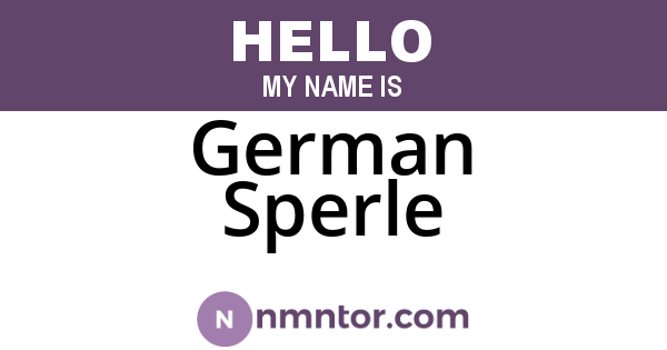 German Sperle