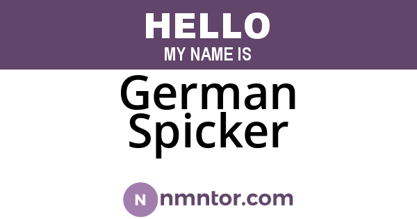 German Spicker