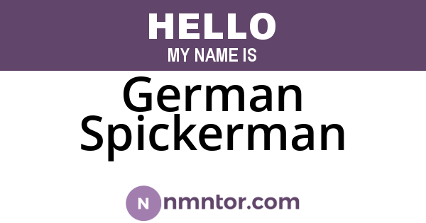 German Spickerman