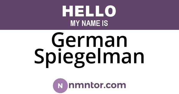 German Spiegelman