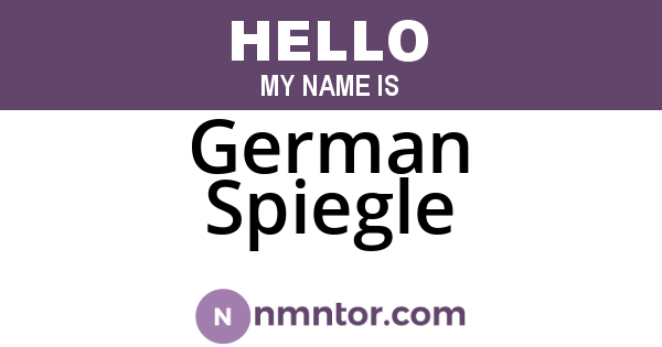 German Spiegle