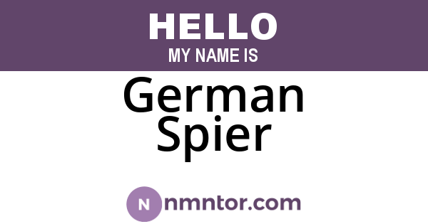 German Spier