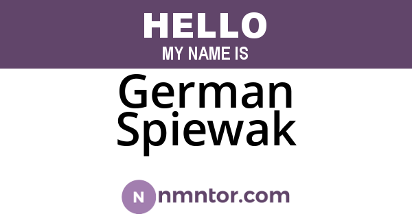German Spiewak