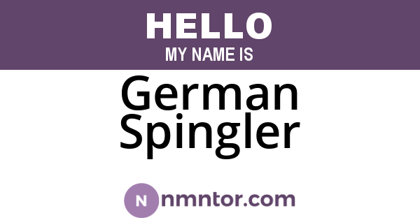 German Spingler