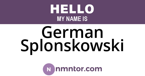 German Splonskowski