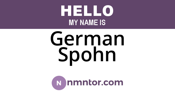 German Spohn