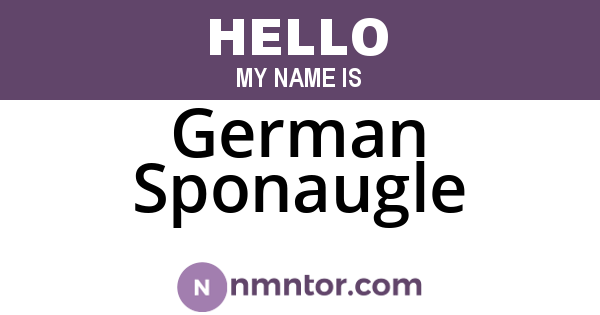German Sponaugle