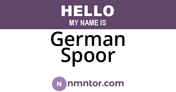 German Spoor