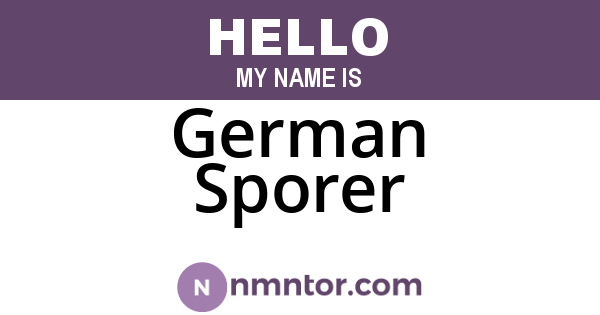 German Sporer