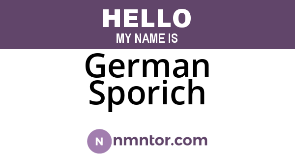 German Sporich