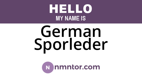 German Sporleder