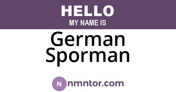 German Sporman