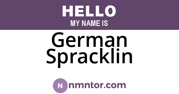 German Spracklin