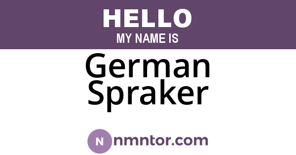 German Spraker