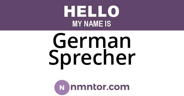 German Sprecher