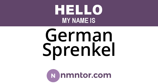 German Sprenkel