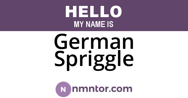 German Spriggle