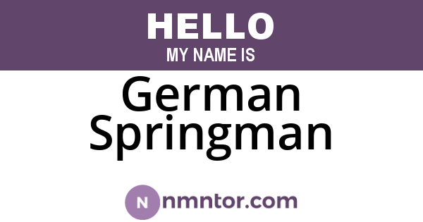 German Springman