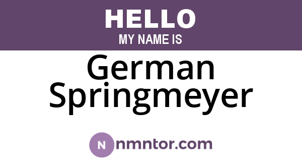 German Springmeyer