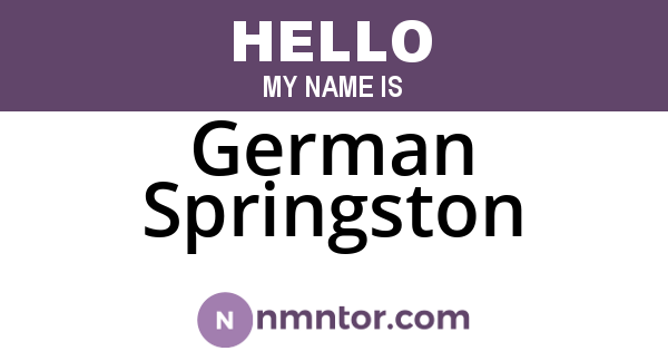 German Springston