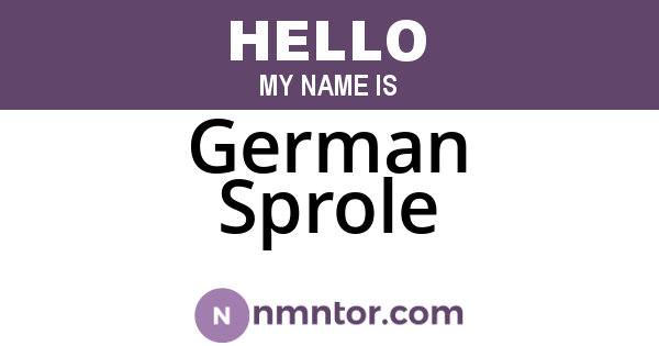 German Sprole