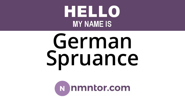 German Spruance