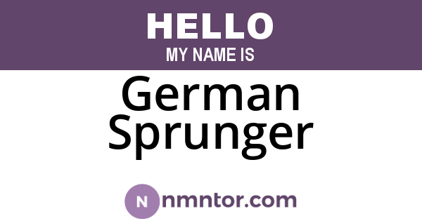 German Sprunger