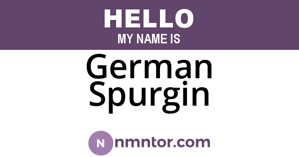 German Spurgin