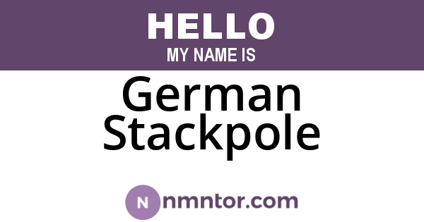 German Stackpole