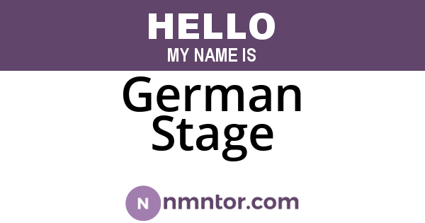 German Stage