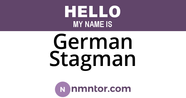 German Stagman