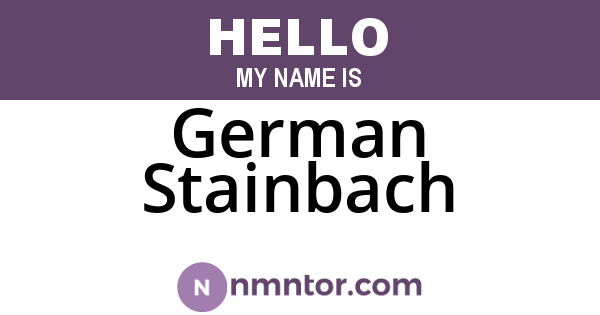 German Stainbach
