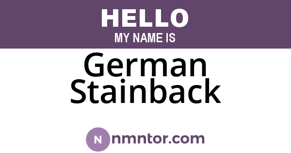 German Stainback