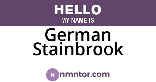 German Stainbrook