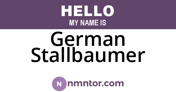 German Stallbaumer