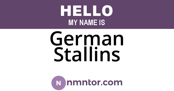 German Stallins