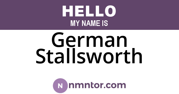 German Stallsworth