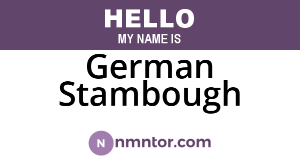 German Stambough