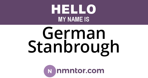 German Stanbrough