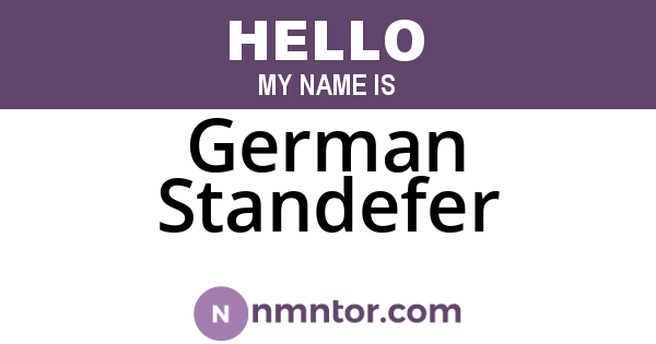 German Standefer