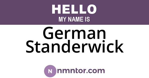 German Standerwick