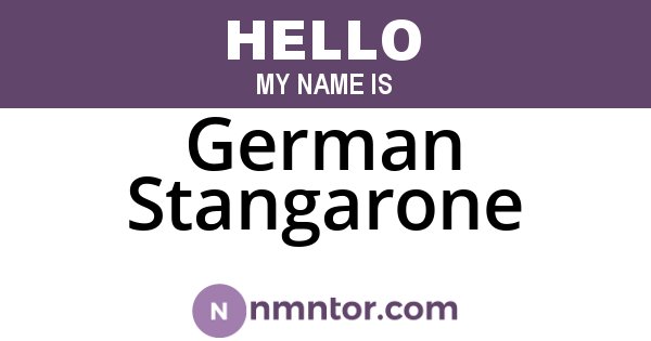 German Stangarone