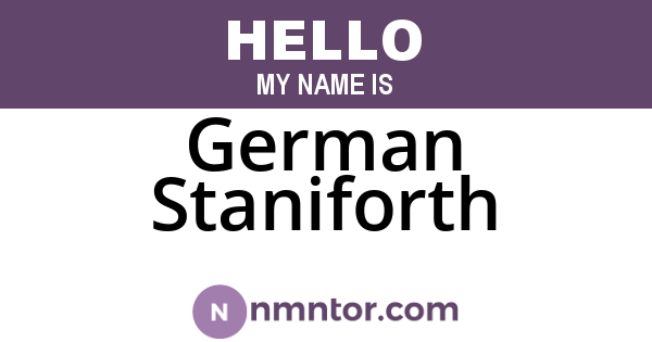 German Staniforth