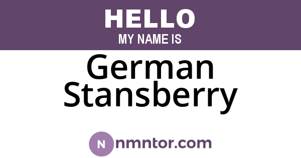 German Stansberry